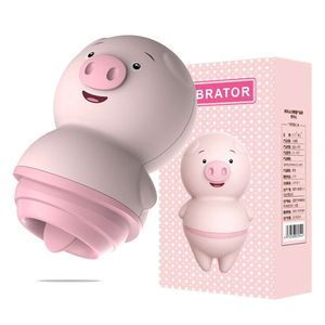 Female Masturbator Clitoris Stimulator Nipple Massager Vibrator Cute Pig Tongue Licking Vibrator sexy Toys For Woman Adults