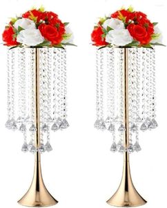 Vaser Crystal Flower Stand for Wedding Centerpieces Tables 58 cm Tall Metal Arrangement Vase Table Cent