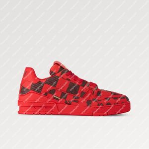 Explosão Novo Men's 1Acn44 Sneaker Sneaker Red Beolf Leather 7 Horas de costura para um par de tênis de basquete vintage Sapatos pop estampados de borracha tonal impressa