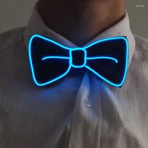 Bow Ties Novelty Valentine's Day LED Luminous Neck Tie Light Up Glowing Men Birthday Club Props Neon Costume
