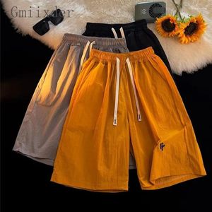 Shorts maschile giapponese maschili estate sottili seta ghiacciata asciugatura rapida pantaloni da spiaggia alla moda basket sciolto sport casual a cinque punti