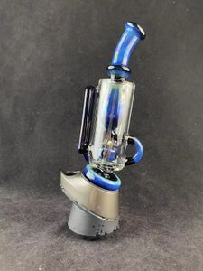 Hookah incycler type glass top colored with black fumed for peak or carta easy to clean only glass top no e-rig bottom