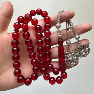 Islam design tassel rosary jewelry muslim pray beads lighter and darker red amber tesbih tasbeeh sibha misbaha 240412