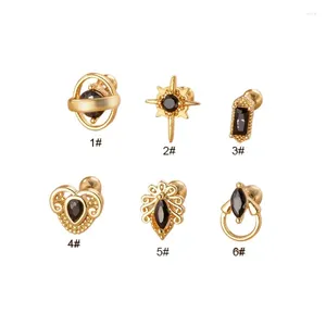 Bolzenohrringe 10pcs/Los Großhandel 20G Piercing für Frauen Schmuckohrmanschetten Edelstahl schwarzer Zirkon Retro -Teenager