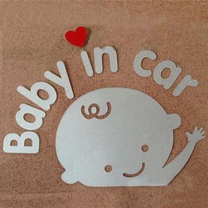 Window Stickers 3D Cartoon Car Reflective Styling Baby in Warming Sticker Onboard Safety Bak Windshield