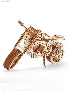 3D Puzzles 3D Wooden Puzzle Motorcycle Model Kits To Build Wooden Construction Handmade Craft Unique Gift Christmas Y240415