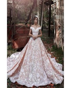 Blush Off The Shoulder Vneck 2019 Prom Dresses Evening Wear Applique 2017 Prom Dress Sexy Princess Ball Gowns Special Long Train4618856