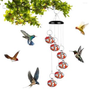 Other Bird Supplies Hanging Hummingbird Feeder 6 Balls Outdoor With Wind Chimes Leak-Proof Birdfeeder Patio Garden Decorations