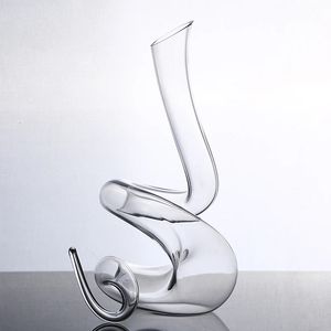 1400ML Winding Snake Decanter Wine Holder Unleaded Crystal Glass Serpent Model Aerator Party Barware Art Decor Restaurant 240415