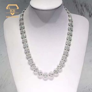 تصميم لائق عرض 13 ملم 925 الجنيه الاسترليني الفضة المثلجة خارج Moissanite Hip Hop Iced Out Out Out Tennis Link Chain