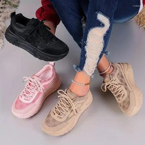 Casual Shoes Fashion Thick Sole Sports Four Seasons Versatile Bekväma och andningsbara kvinnors vulkaniserade plus storlek 42