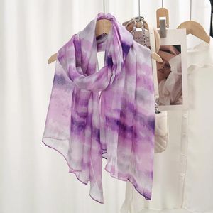 Scarves Elegant Multipurpose Tie-dye Print Head Scarf Women Long Scarfs Lightweight Summer Shawl Hear Wrap For Vacation Beach