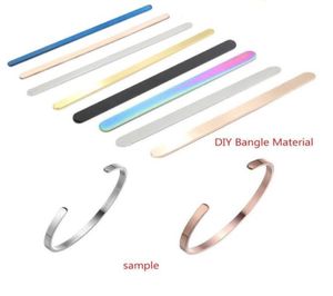 2019 New Rose Gold Silver 152mm Length Stainless Steel Bar Straight Line Blank Bracelet Cuff Mantra Bangle Material 10pcslot8429211602754