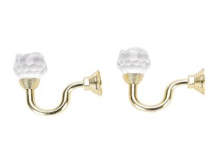 2pcsSet Large Metal Crystal Ball Curtain Hooks Tassel Wall Tie Back Hanger Holder Curtain Hanging Tools3693485