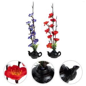 Decorative Flowers 2 Pcs Decoration Fake Flower Artificial Sushi Cold Dish Ornament Sashimi Pp Embellishment Faux Plants