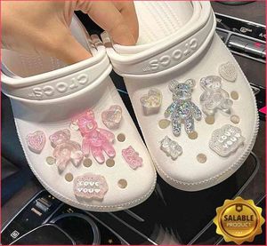 Rhinestone Bears Charms Designer DIY Hayvan Ayakkabıları Parti Dekurum Aksesuarları Jibs S.