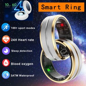 5ATM Waterproof Smart Ring Men Men Monitorowanie Zdrowie Blood Tlen 100 Tryby sportowe śledzenie fitness Sport Smartring 240415