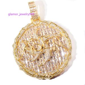 Designer Fashion Style Iced Out Hip Hop Custom Chain Pendant Sier Moissanite Round Jewelry