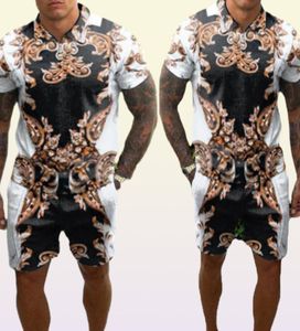 Men039S spårar Tshirt Loose Printed Shorts Youth Casual Suits Man XXL Plus Size Blus Retro Printing Track Suit9332464