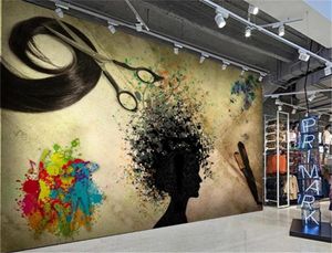 3d Wallpaper Nostalgic Silhouette Hair Salon Graffiti Tooling Wall HD Superior Interior Decorations Painting Mural Modern Wallpape7999710