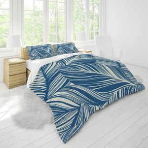 Bedding Sets Bed Home Textile Comforter Set Duvet Cover Luxury Leaves Blue And White Quality Child Adornment Full Size Designer Soft