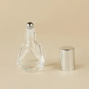 Speicherflaschen 8ml Clear Glass Roll-On-Flasche Mini leer ätherische Öl Rollerball Parfümbehälter mit Deckelhautpflegewerkzeug