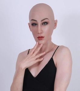 Yetişkin Tam Baş Silikon Yüz Maskesi Kadın Şekilli Lateks Crossdresser Headgear Cadılar Bayramı Cosplay Aksesuar Maskesi Partisi Cosplay3969100