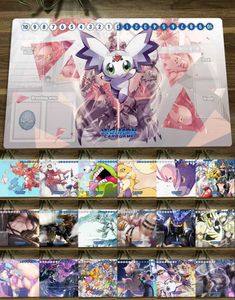 Mouse Pads Wrist Rests New Multiple Styles DTCG Duel Playmat Digimon Angewomon Ladydevimon Lilithmon Desk Mouse Pad Trading Card Game Mat + Free Bag