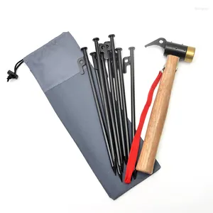 Förvaringspåsar utomhus camping peg väska utrustning verktyg stav tält tillbehör hammare vind rep paracord naglar fodral påse