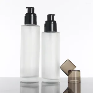 Speicherflaschen leer 80 ml kosmetische Lotion Flasche Glasverpackung Form runde gefrostete Parfüm