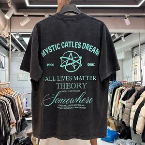 特大のティーTシャツメンズシャツレター印刷されたサイズビンテージTシャツヒップホップリアル写真24SS F137