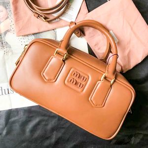 Miu Arcadie Luxurys handbag Bowling bag fashion Womens top handle Leather Shoulder Crossbody Designer Bag strap lady Tote Purse mens trunk satchel sling Clutch Bags