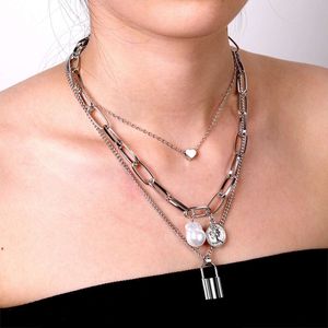 Personalità di gioielli Catena del colletto a forma di serratura a forma di serratura da donna barocca barocca