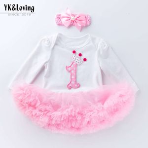 Baby Herbst und Winter Langarm Cartoon Mesh Harper Kleid Set für Mädchen 0-2 Jahre altes Prinzessin Kleid Baby Body Bodysuit