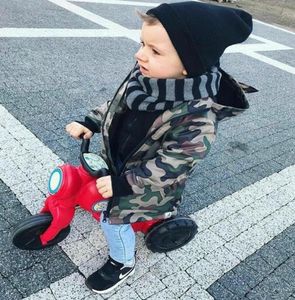 Baby Boys Camo Coats Herbst Winter Hoodies Reißverschluss Jacke Tarnung Long Tops Outwear Tracksuit Kinder Kapuze -Mantel 27 Jahre Y2008312010608