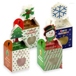 Gift Wrap Christmas Series Cupcake Boxes Biscuit Packing Box 8.5 20cm Bakat bakverk godis 500st