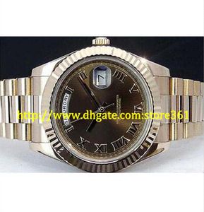 Store361 Nuovo arrivo orologio da 41mm 18kt Rose Gold President II Chocolate Roman 2182359338298