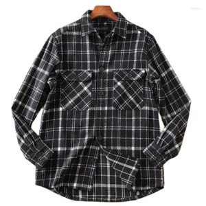 Men's Casual Shirts Flannel Shirt Men Long Sleeve Button Up Plaid Brushed Soft Outdoor Clothing