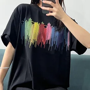 designer men's fashion design light luxury niche short sleeve advanced simple texture men's and women's top T-shirt