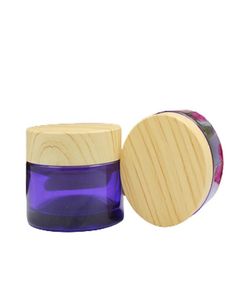 20G 30G 50G Clear Purple Glass Refillable Bottle Empty Eye Cream Jars False Wood Plastic Screw Lid Cosmetic Packaging Containe3191200