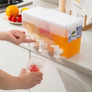 Büyük kapasiteli içecek buzdolabı dağıtıcı 3 musluk meyve çaydanlık limonata kova içecek dağıtıcıları için parti ve günlük kullanın meyve suyu sütü 0415 ile