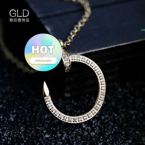 Designer Cartres Novo estilo Fashion Nail Hook CNC Diamond embutido colar personalizado gancho redondo simples jóias da corrente