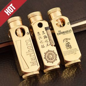 New Zorro Cool Old-Fashed Handmade Brass Kerosene 라이터 6면 패턴 성격 창조적 인 가벼운 고급 남성 선물