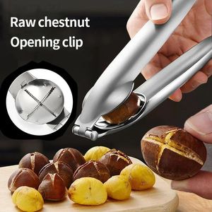 2in1 Kastanienmaschinenküche Accessori Edelstahl Chestnut Cracker Opener Scheide Cutter Metall Nuts Clip Walnusszange Werkzeug 240415