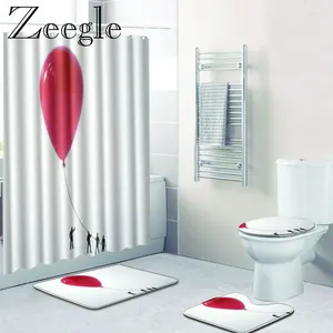 Banyo Paspasları Zeagle 4pcs Banyo Perde Mat Seti Anti-kayma Halı Duş Halı Emici Tuvalet Ayağı