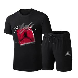 Sommarpopulära mäns t-shirt+shorts kostym män sportdräkt utskrift avslappnad mode kortärmad t-shirt set män joggar kostym set
