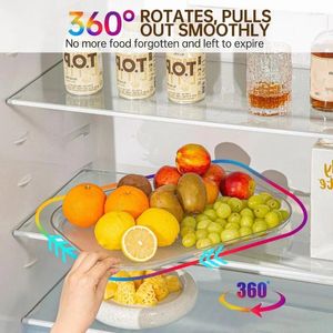 Aufbewahrungsflaschen rotierender Plattenspieler -Organisator für den Kühlschrank 360 Grad Kühlschrank und Organisation Küchenbehälter Ankunft