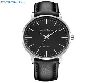 7mm Ultra Thin Men039s Watches Top Brand Luxury Crrju Men Quartz Watch Fashion Casual Sports Watches Business Leather Male WATC4875047