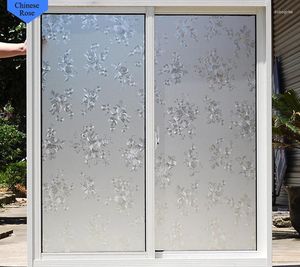 ウィンドウステッカーフロスト静的キング3Dガラスブロックフィルムノングルーの月次ローズダイアカウスティックホワイト装飾フィルム40-90 x 300cm
