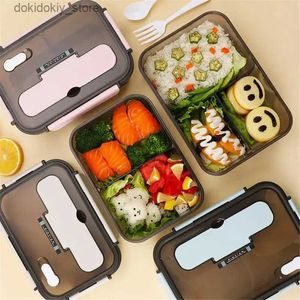 Bento Boxes 1500ml Lunch Box Food Storae Box 3 Rids Dent Office Worker Microwave Bento Box屋外ピクニックコンテナフォークスプーンL49